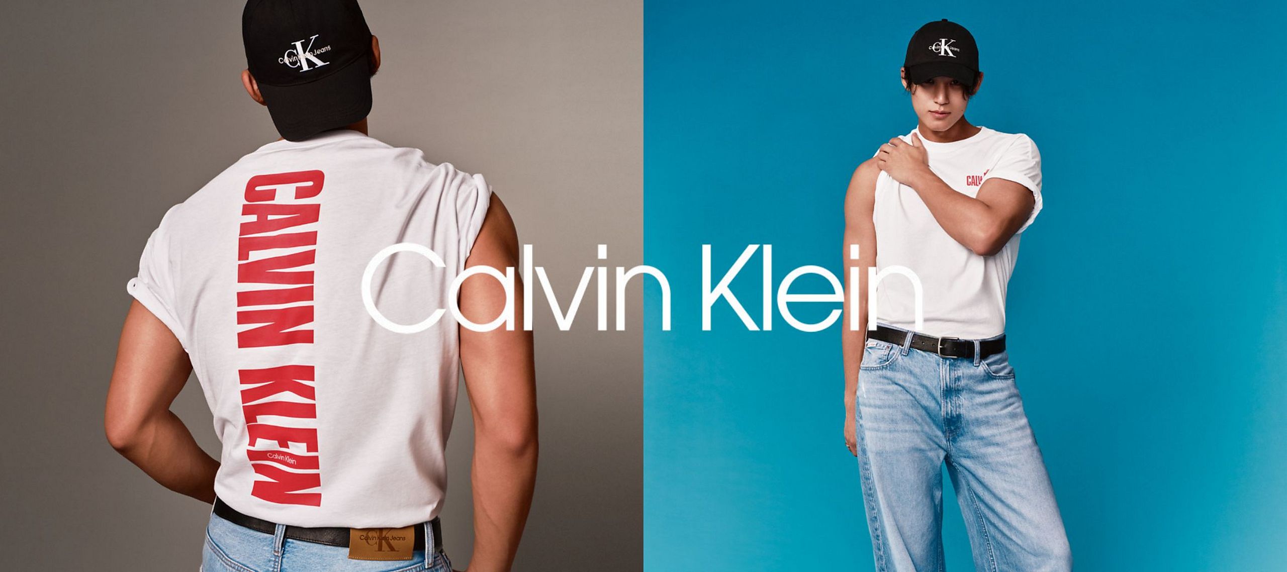 Calvin Klein image of a man photographed from both sides