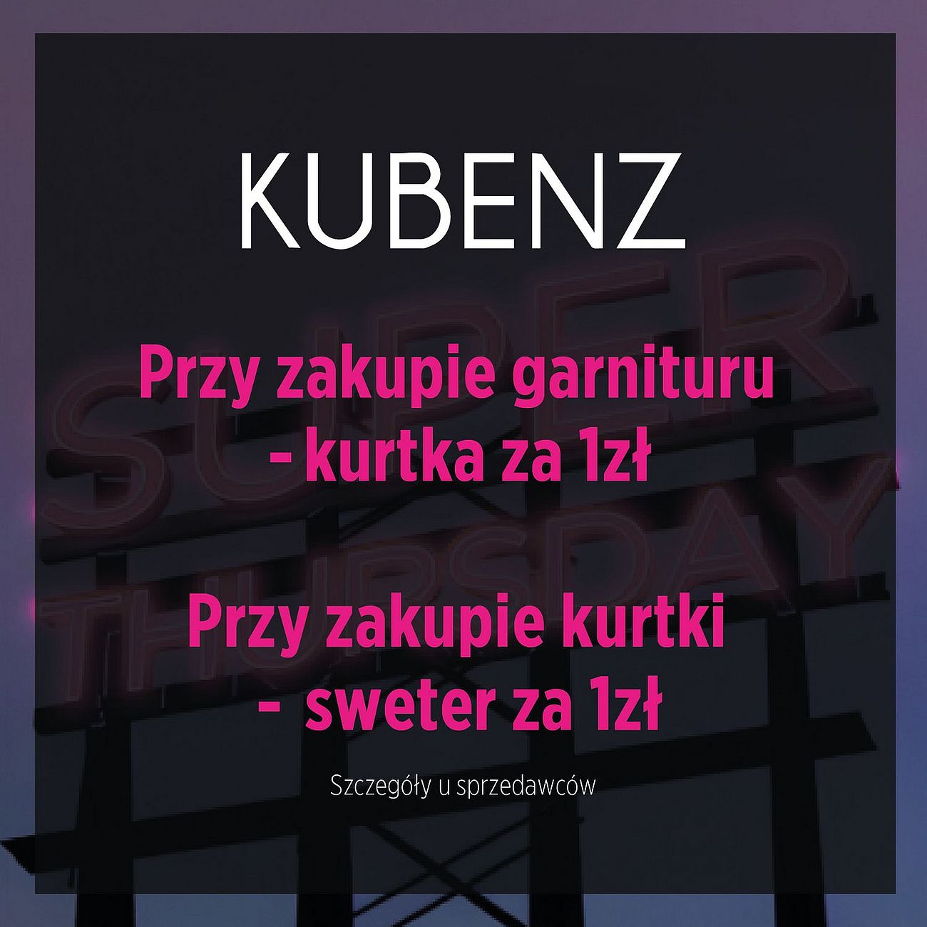 Szczególy oferty na super czwartek